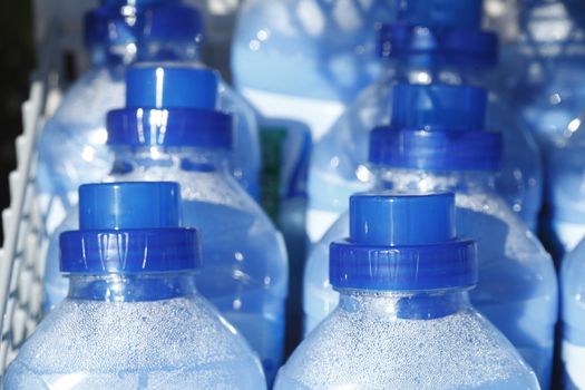 Plastic Bottles with blue covers