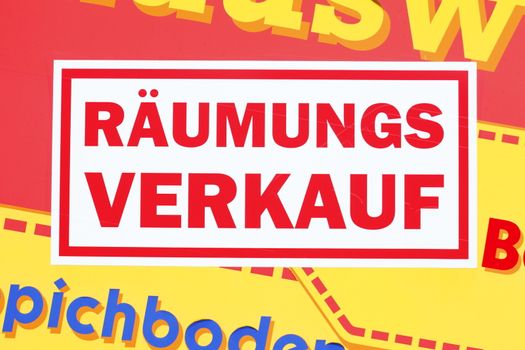 Sale Sign Räumungsverkauf