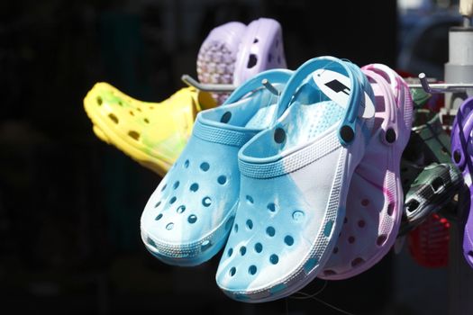 Crocs Shoes at a shoe stand