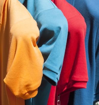 T-shirts on a clothes rail