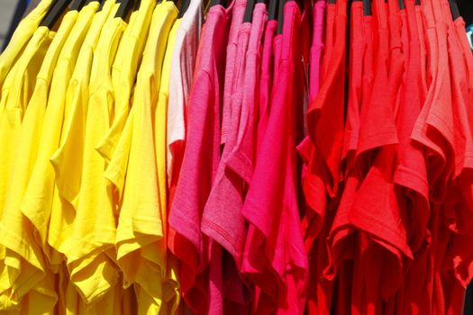 T-shirts on a clothes rail