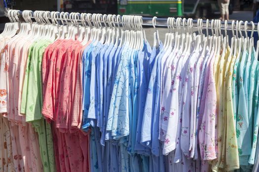 T-shirts on a clothes rail