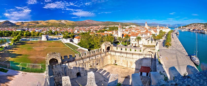 Town of Trogir rooftops and landmarks panoramic view, Dalmatia, Croatia