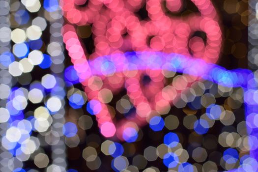 Blurred Christmas & New Year illumination lights in horizontal frame