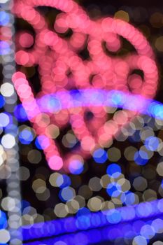 Blurred Christmas & New Year illumination lights in vertical frame