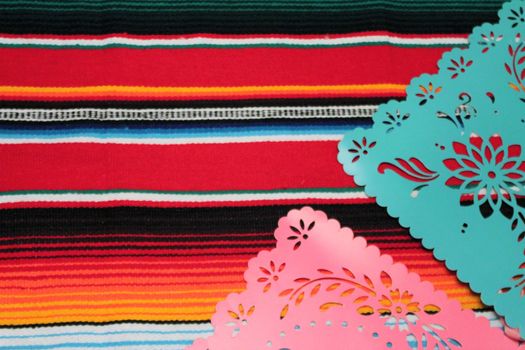 Mexico poncho sombrero skull background fiesta cinco de mayo decoration bunting flags