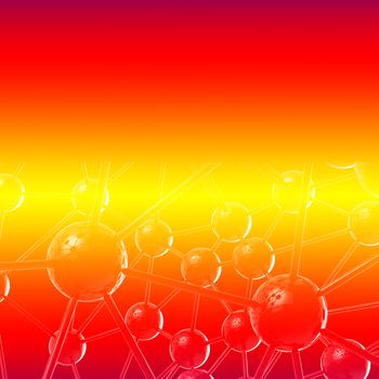 Molecular geometric chaos abstract structure. Science technology network connection hi-tech background 3d rendering square illustration.