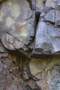 A wall of stone at Taylors Falls, Minnesota.