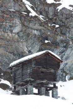 wooden hut