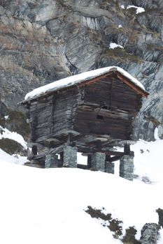 wooden hut