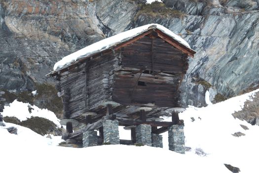 wooden hut