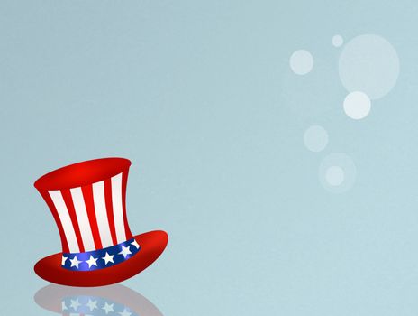 illustration of American hat for July 4th