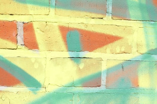colorful painted brick wall