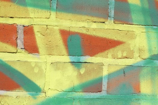 colorful painted brick wall