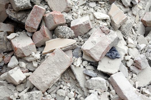 contruction bricks and rubble on a Construction Site
