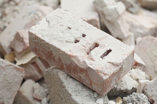 contruction brics and rubble on a Construction Site