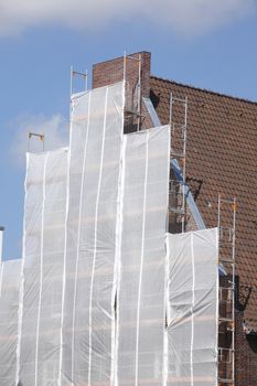 construction site on a  house roof