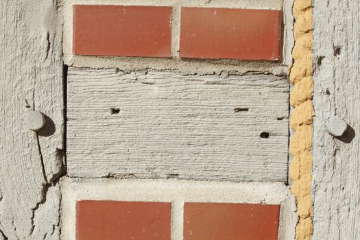 wooden beams on a half-timbered house wall