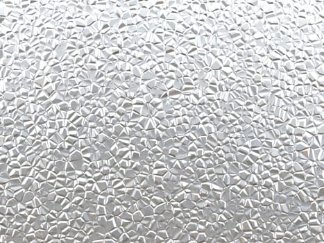 3D Illustration of Silver Crumpled Metal Texture