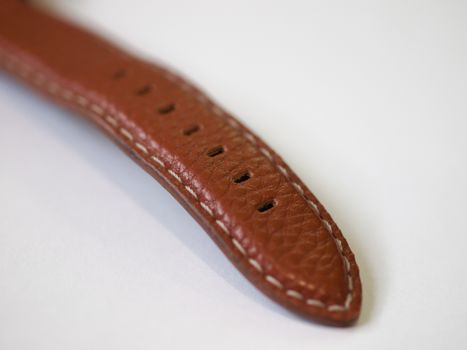 COLOR PHOTO OF LEATHER WATCH STRAP