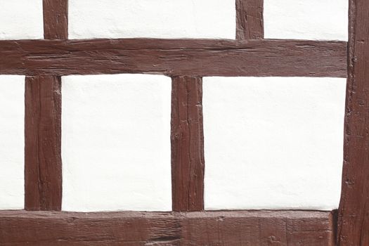 wooden beams on a half-timbered house wall