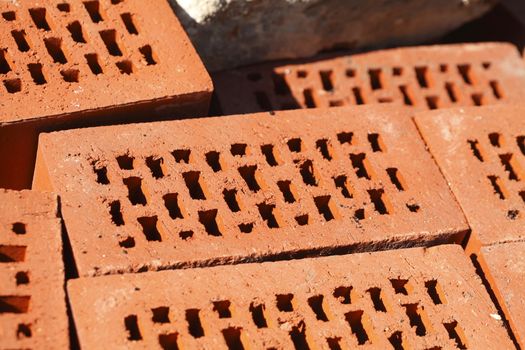 red contruction brics 