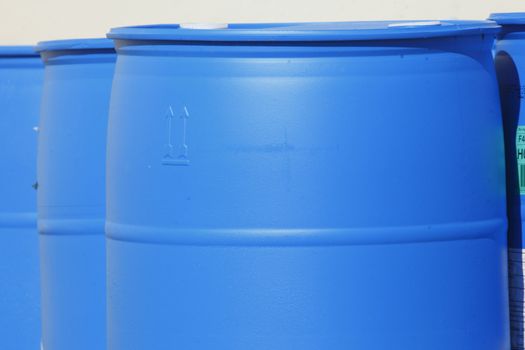 Blue Plastic barrels