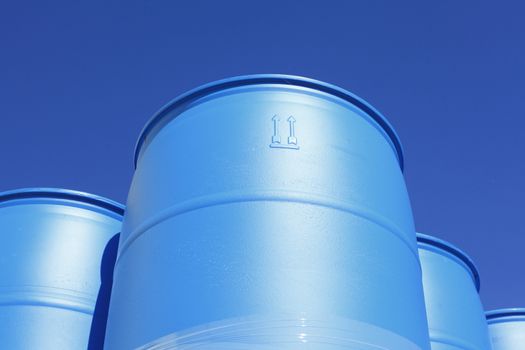 Blue Plastic barrels
