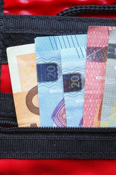  Euro  Bills in a Purse
