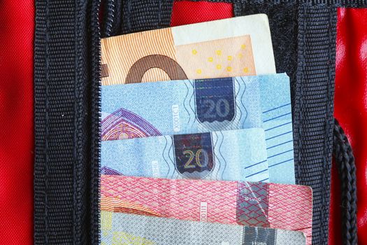  Euro  Bills in a Purse