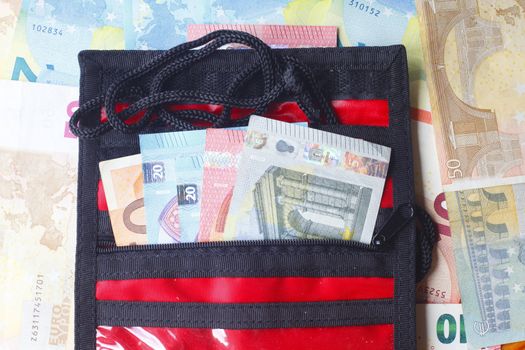  Euro  Bills in a Purse