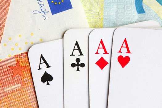  Euro  Bills and Card Game