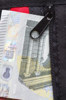  Euro  Bills in a Purse