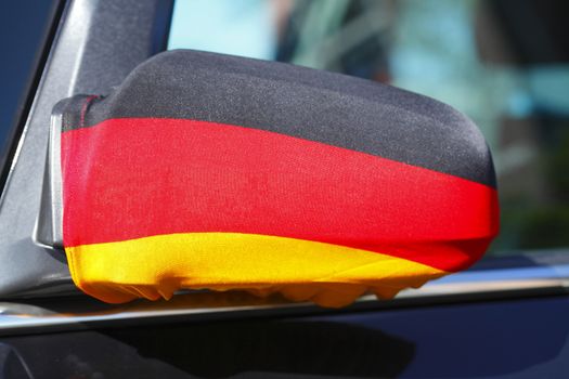 German Flag on a Car Mirror