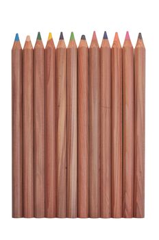 Photo with wooden color pencils