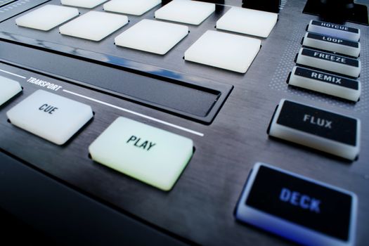 A mixer of a dj for playing music