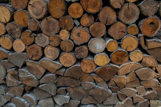 A background made of wood disposed in piles