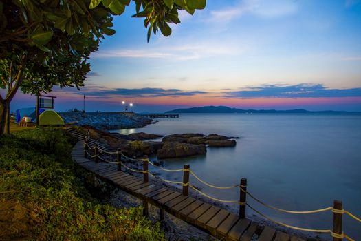 beautiful scenic of khao leamya and samed island national park rayong eastern of thailand at dawn