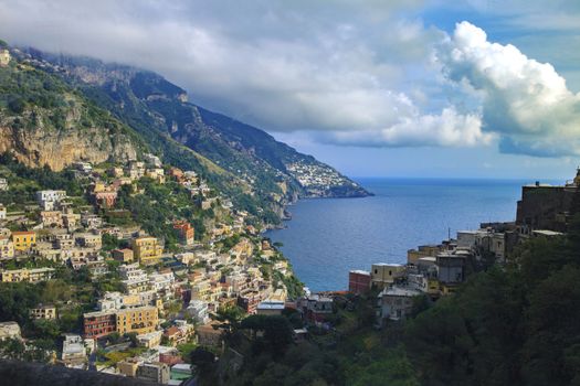 beautiful scenic of positaino mediterranian coastal south italy important traveling destination