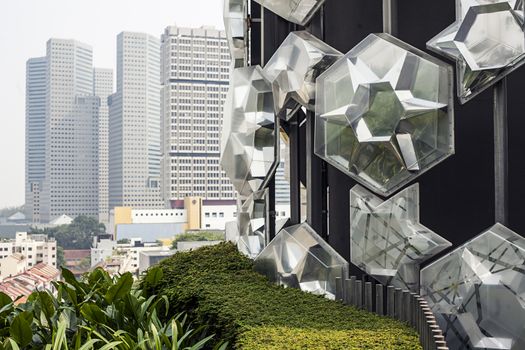 Unique glass roof background. Modern architecture structure