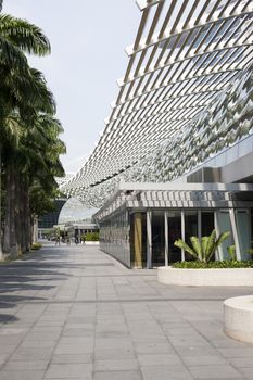 Modern transperent background perspective view to steel blue glass high rise building skyscrapers, industrial architecture