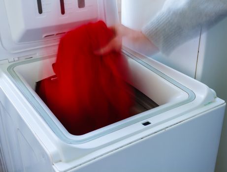 blur of a cloth that is falling quickly in the washing machine