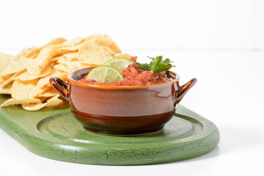 Fresh made salsa served with crispy tortilla chips.