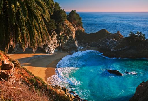 McWay Falls is a water in the Pffeifer Burns State Park in Big Sur California.