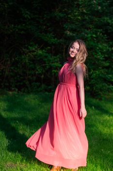 beautiful girl with blonde long hair in the Park