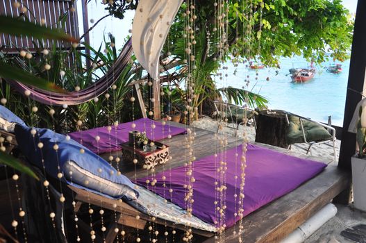 Massage bed with seaview at Lipeh island in Thailand