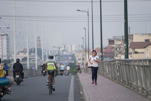 Binh Loi bridge in early morning