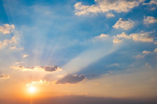 Beautiful rays on bluesky