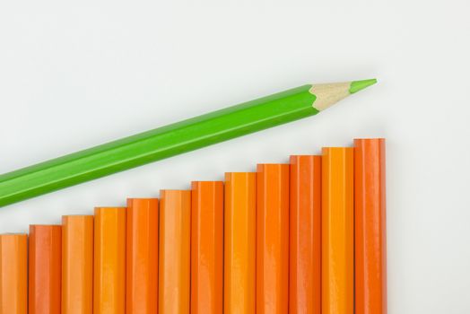 Collection of colorful pencils as a background picture visualization of recovering results
