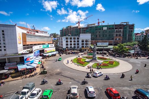 Dalat center market in sunshine. DALAT, VIETNAM